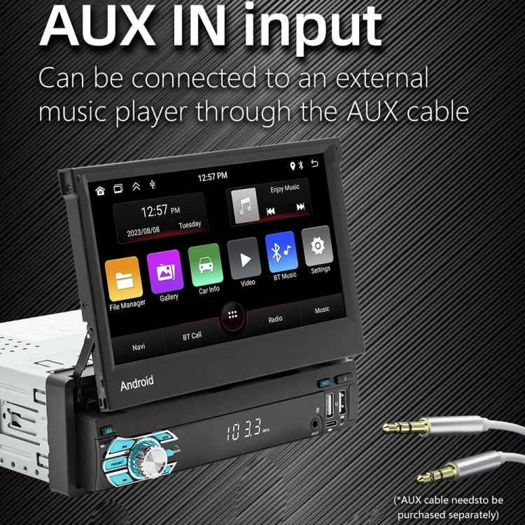 HD 7 inch Single Din Car Android Player GPS Navigation Bluetooth Touch Stereo Radio, Support Mirror Link & FM & WIFI