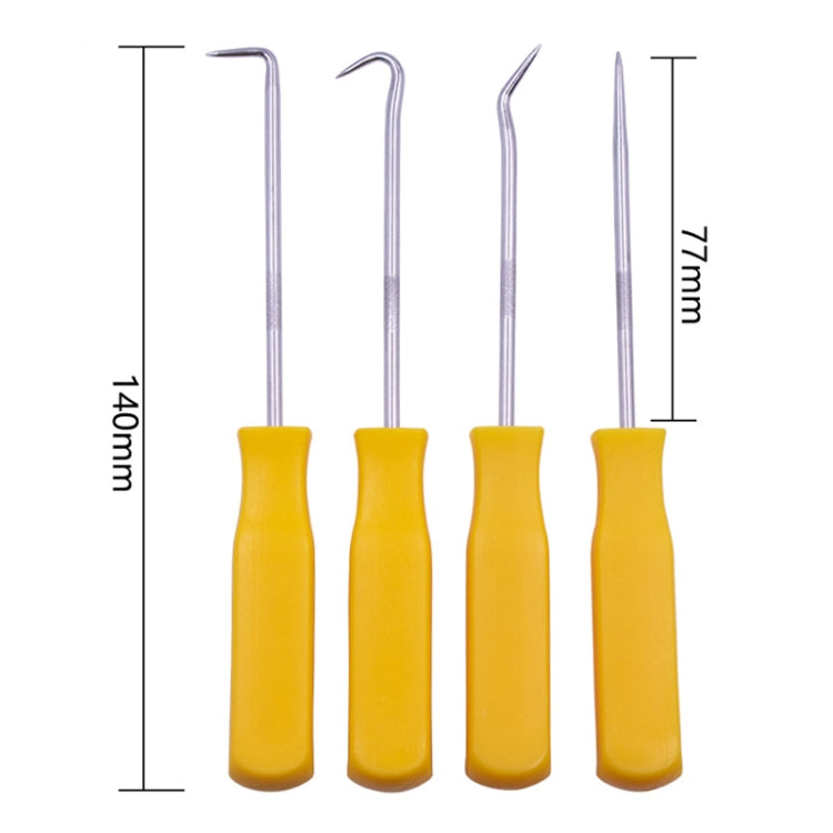 4 PCS Car Pick and Hook Set O Ring Oil Seal Gasket Puller Remover Craft Hand Tool Car Remover Tool Set, Oil Seal Gasket Puller(Yellow), Oil Seal Gasket Puller(Blue)