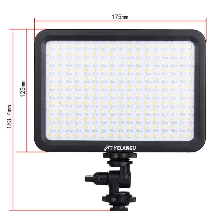 YELANGU YLG0504B 204 LEDs 1000LM 3300-5600K No Polar Dimmable Studio Light Video & Photo Light for Canon, Nikon, DSLR Cameras