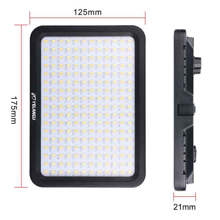 YELANGU YLG0504B 204 LEDs 1000LM 3300-5600K No Polar Dimmable Studio Light Video & Photo Light for Canon, Nikon, DSLR Cameras