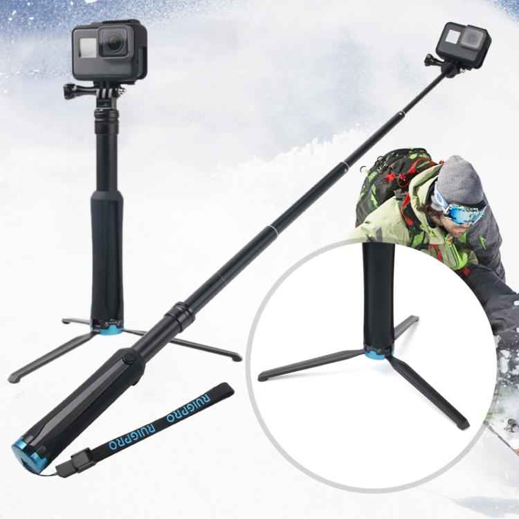 Portable Foldable Tripod Holder Selfie Monopod Stick for GoPro, Insta360, DJI and Other Action Cameras, Length: 23.5-81cm