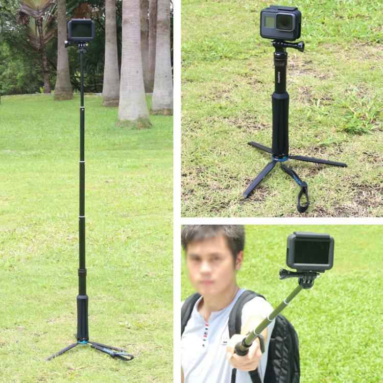 Portable Foldable Tripod Holder Selfie Monopod Stick for GoPro, Insta360, DJI and Other Action Cameras, Length: 23.5-81cm