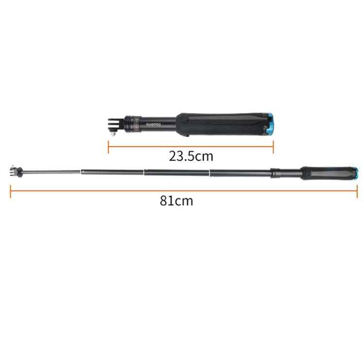 Portable Foldable Tripod Holder Selfie Monopod Stick for GoPro, Insta360, DJI and Other Action Cameras, Length: 23.5-81cm