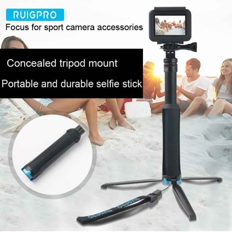 Portable Foldable Tripod Holder Selfie Monopod Stick for GoPro, Insta360, DJI and Other Action Cameras, Length: 23.5-81cm