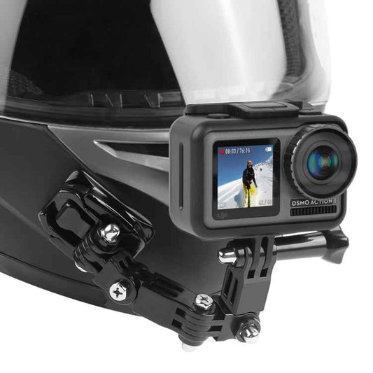 Cycling Helmet Adhesive Multi-Joint Arm Fixed Mount Set with J-Hook Buckle Mount & Screw for GoPro, Insta360, DJI and Other Action Cameras