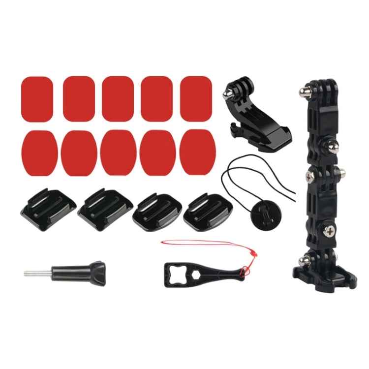 Cycling Helmet Adhesive Multi-Joint Arm Fixed Mount Set with J-Hook Buckle Mount & Screw for GoPro, Insta360, DJI and Other Action Cameras