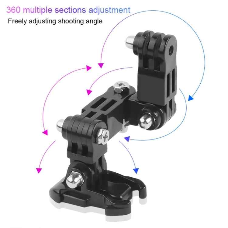 Cycling Helmet Adhesive Multi-Joint Arm Fixed Mount Set with J-Hook Buckle Mount & Adapter & Screw for GoPro, Insta360, DJI and Other Action Cameras