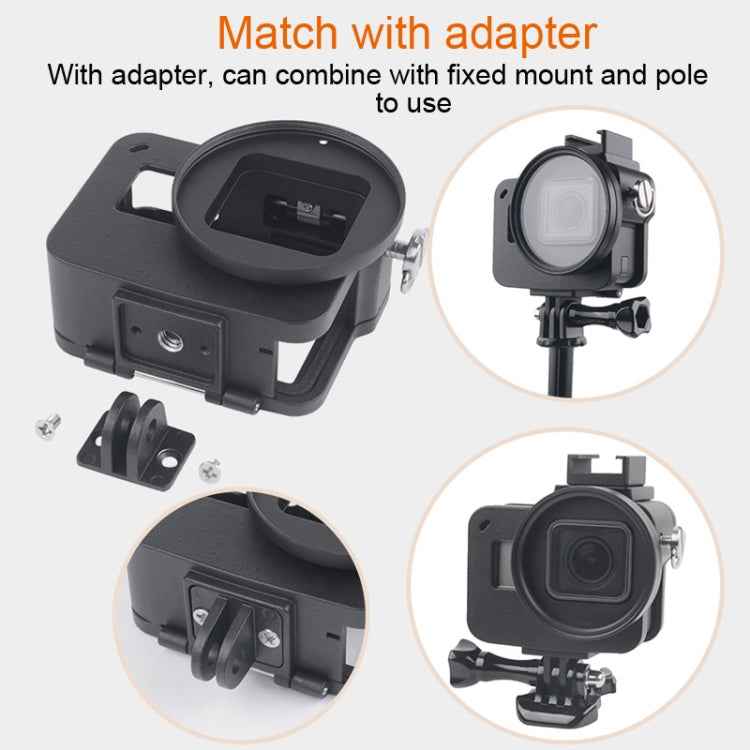Housing Shell CNC Aluminum Alloy Protective Cage with Insurance Frame & 52mm UV Lens for GoPro HERO7 Black /6 /5