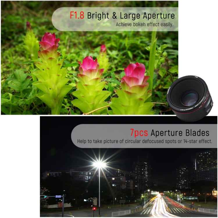 YONGNUO YN50MM F1.8C II F1.8 Auto Focus Lens for Canon EF Mount New Lens