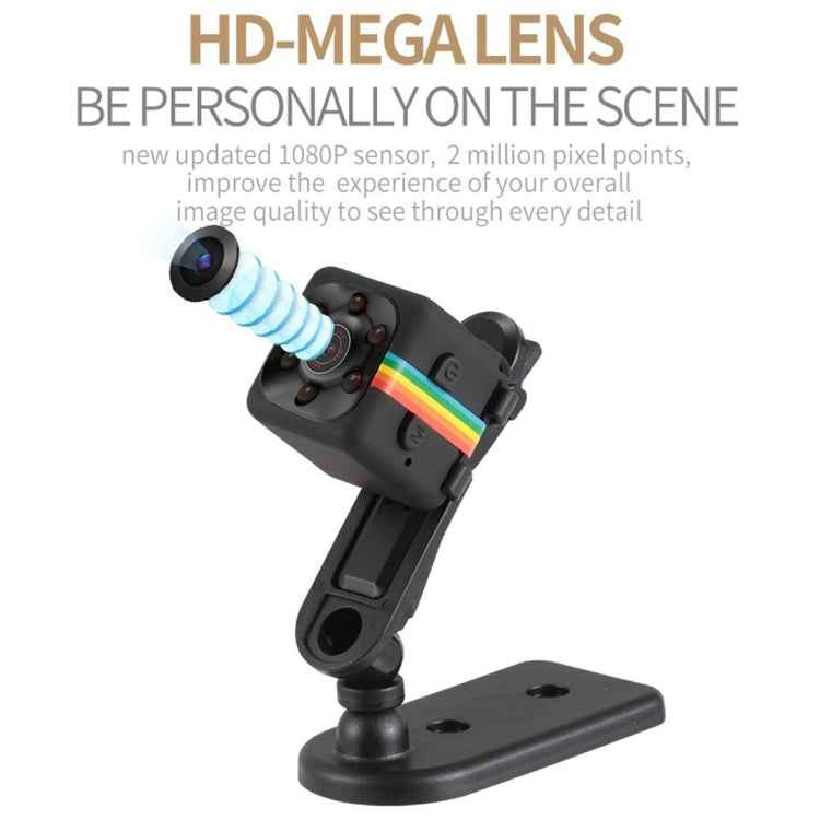 SQ11 Mini DV HD 1080P 2MP Sport Recorder Camera with Holder, Support Monitor Detection & IR Night Vision & TF Card