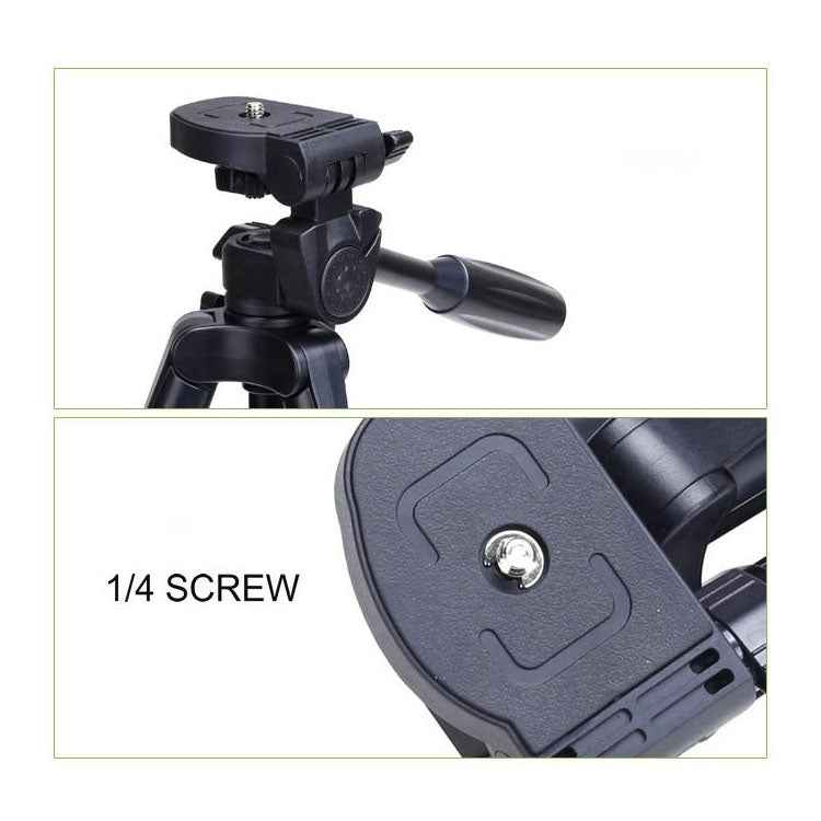 YUNTENG VCT-5208RM Aluminum Magnesium Alloy Leg Tripod Mount with Bluetooth Remote Control & Tripod Head & Phone Clamp for SLR Camera & Smartphones, Height: 125cm