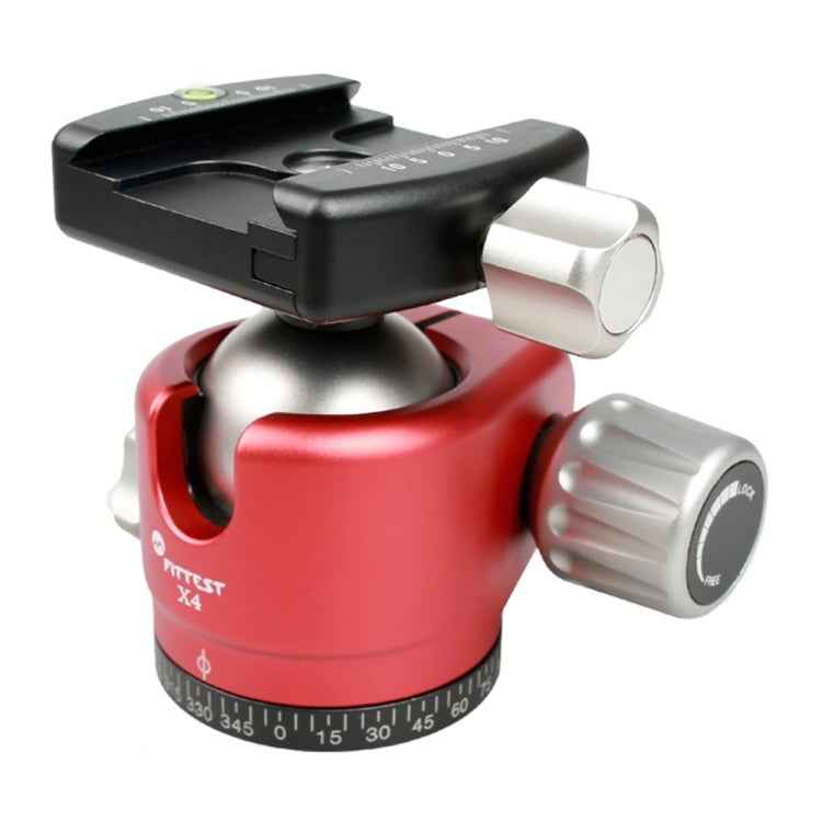 FITTEST X4 Low Center of Gravity High Locking Force Panoramic Ball Head with Quick Release Plate for DSLR & Digital Cameras, Load Max 10kg