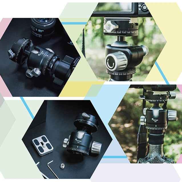 FITTEST X4 Low Center of Gravity High Locking Force Panoramic Ball Head with Quick Release Plate for DSLR & Digital Cameras, Load Max 10kg