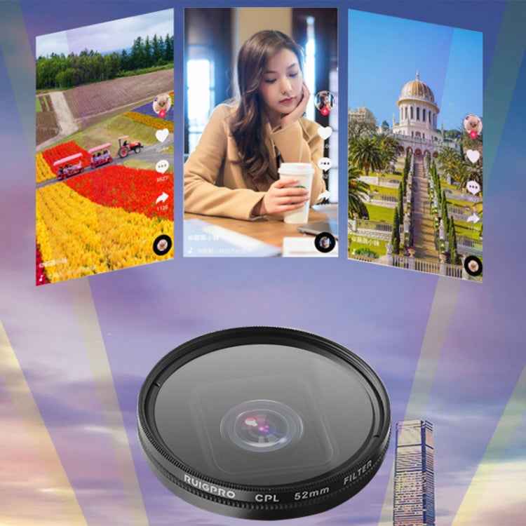 RUIGPRO for GoPro HERO 7/6 /5 Professional 52mm 10X Close-up Lens Filter with Filter Adapter Ring & Lens Cap