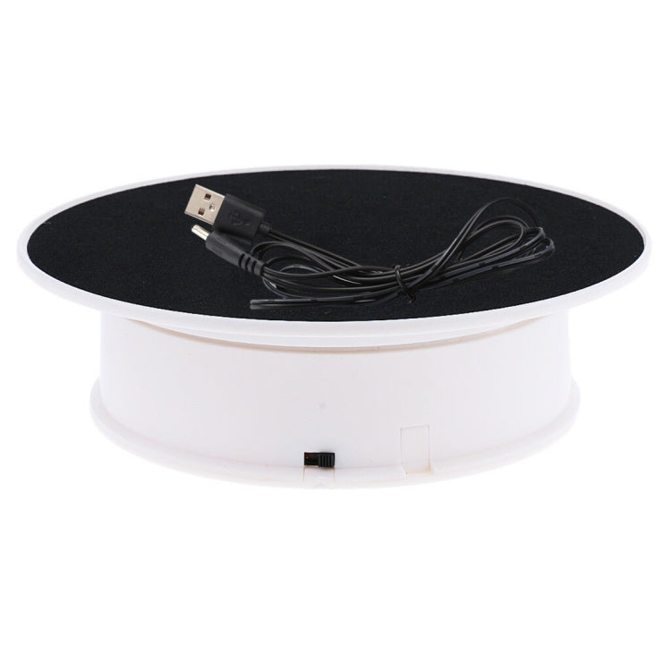 20cm 360 Degree Electric Rotating Turntable Display Stand Photography Video Shooting Props Turntable, Load 1.5kg, Powered by Battery & USB, 20cm/Powered by Battery or USB(W+B), 20cm/Powered by Battery or USB(B), 20cm/Powered by Battery or USB(W)