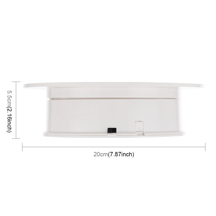 20cm 360 Degree Electric Rotating Turntable Display Stand Photography Video Shooting Props Turntable, Load 1.5kg, Powered by Battery & USB, 20cm/Powered by Battery or USB(W+B), 20cm/Powered by Battery or USB(B), 20cm/Powered by Battery or USB(W)