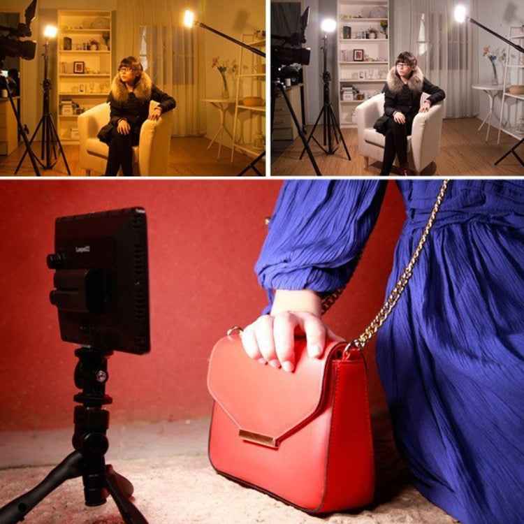 LED011S Pocket 180 LEDs Professional Vlogging Photography Video & Photo Studio Light with OLED Display & Cold Shoe Adapter Mount for Canon / Nikon DSLR Cameras