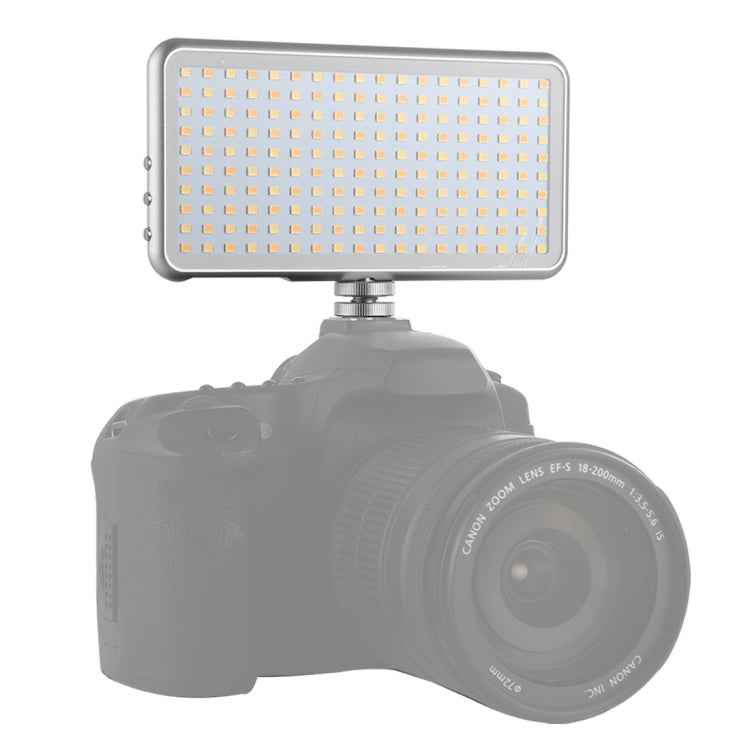 LED011S Pocket 180 LEDs Professional Vlogging Photography Video & Photo Studio Light with OLED Display & Cold Shoe Adapter Mount for Canon / Nikon DSLR Cameras
