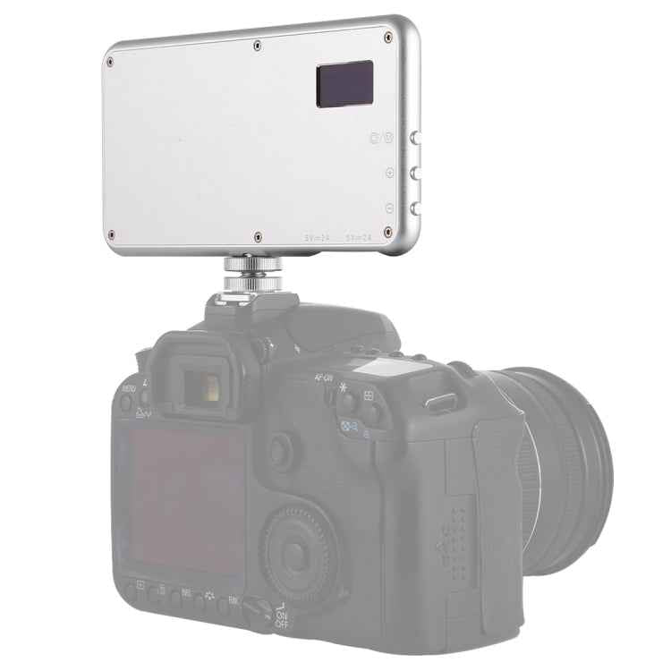 LED011S Pocket 180 LEDs Professional Vlogging Photography Video & Photo Studio Light with OLED Display & Cold Shoe Adapter Mount for Canon / Nikon DSLR Cameras