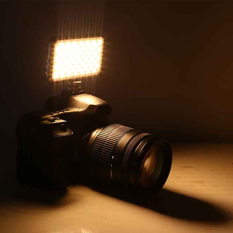 LED-013 Pocket 112 LEDs Professional Vlogging Photography Video & Photo Studio Light with OLED Display & Cold Shoe Adapter Mount for Canon / Nikon DSLR Cameras