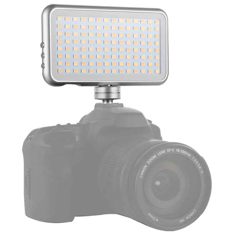 LED-013 Pocket 112 LEDs Professional Vlogging Photography Video & Photo Studio Light with OLED Display & Cold Shoe Adapter Mount for Canon / Nikon DSLR Cameras