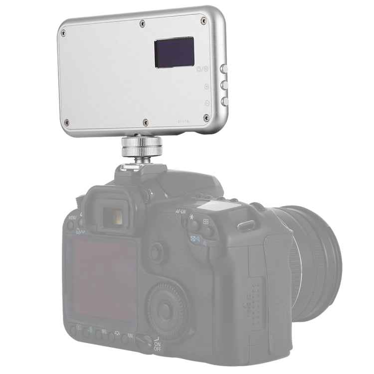 LED-013 Pocket 112 LEDs Professional Vlogging Photography Video & Photo Studio Light with OLED Display & Cold Shoe Adapter Mount for Canon / Nikon DSLR Cameras