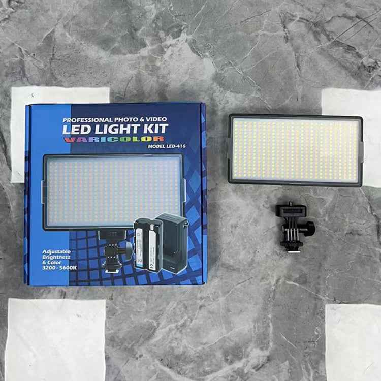 LED01 416 LEDs 3600LM Professional Vlogging Photography Video & Photo Studio Light for Canon / Nikon DSLR Cameras