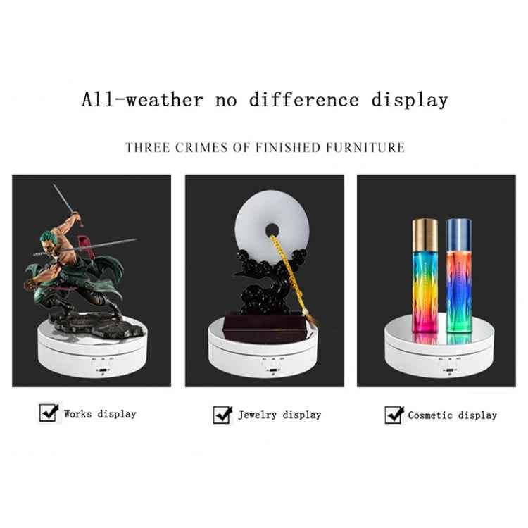 13.8cm Mirror Style USB Charging Smart 360 Degree Rotating Turntable Display Stand Video Shooting Props Turntable for Photography, Load 3kg