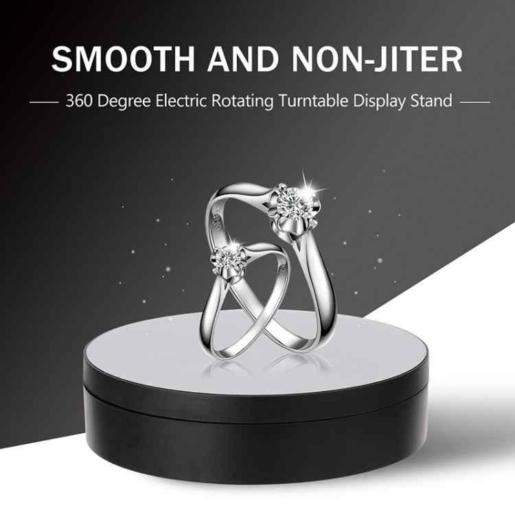 13.8cm Mirror Style USB Charging Smart 360 Degree Rotating Turntable Display Stand Video Shooting Props Turntable for Photography, Load 3kg