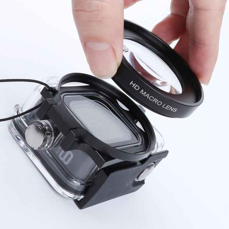 RUIGPRO for GoPro HERO8 Professional 58mm 16X Macro Lens Dive Housing Filter + Dive Housing Waterproof Case with Filter Adapter Ring & Lens Cap