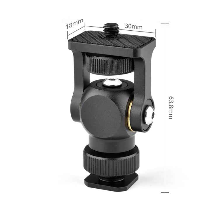 YELANGU 180 Degree Swing Mini Tripod Ball Head Bracket Cold Shoe Mount 1/4 inch Screw Adapter