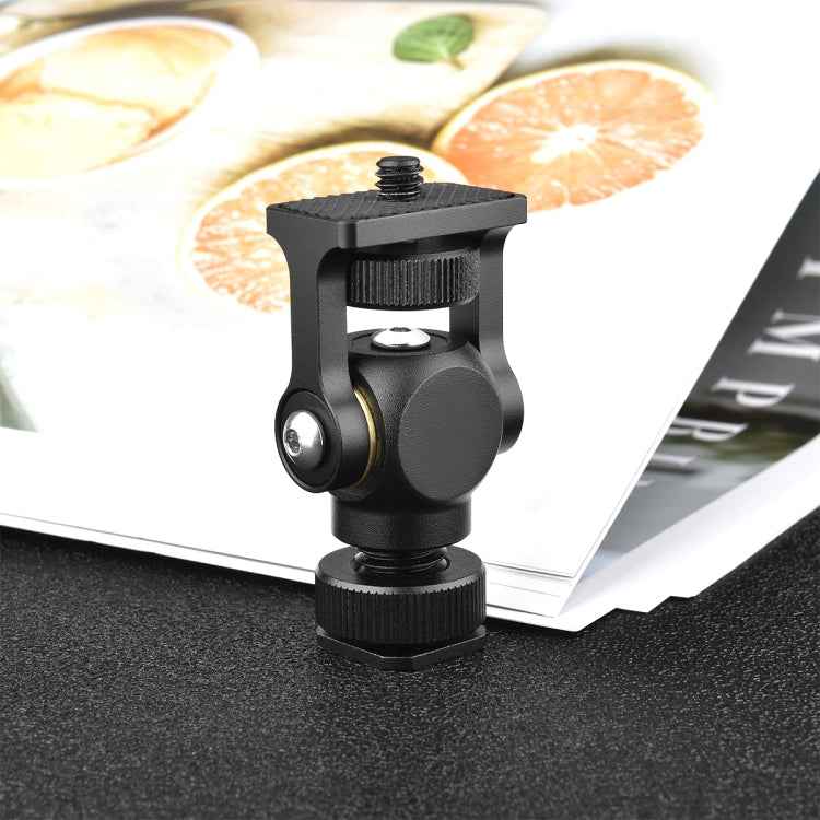YELANGU 180 Degree Swing Mini Tripod Ball Head Bracket Cold Shoe Mount 1/4 inch Screw Adapter