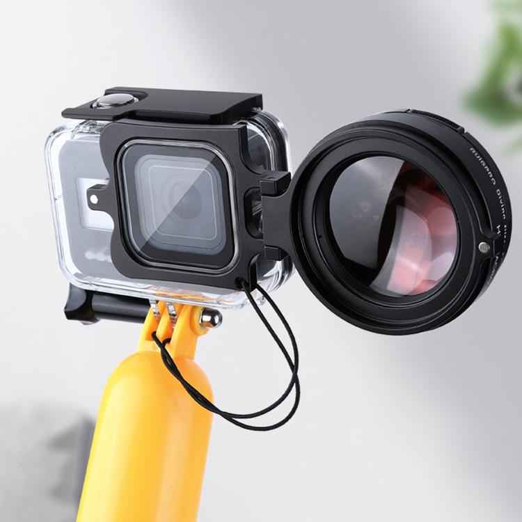 RUIGPRO for GoPro HERO8 58mm 16X Macro Lens + Red/Purple Diving Lens  Filter + Dive Housing Waterproof Case Kits with Filter Adapter Ring & Lens Cap