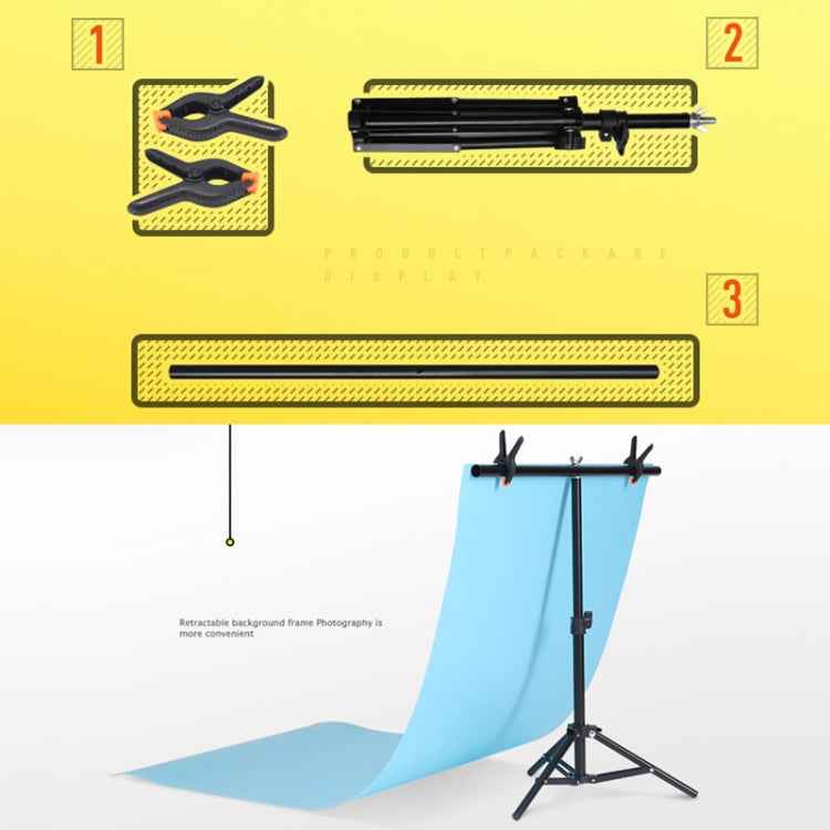 70x200cm T-Shape Photo Studio Background Support Stand Backdrop Crossbar Bracket Kit with Clips, No Backdrop