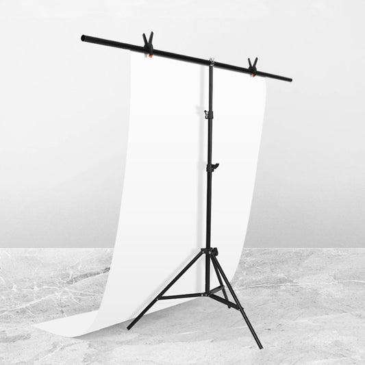 150x200cm T-Shape Photo Studio Background Support Stand Backdrop Crossbar Bracket Kit with Clips, No Backdrop
