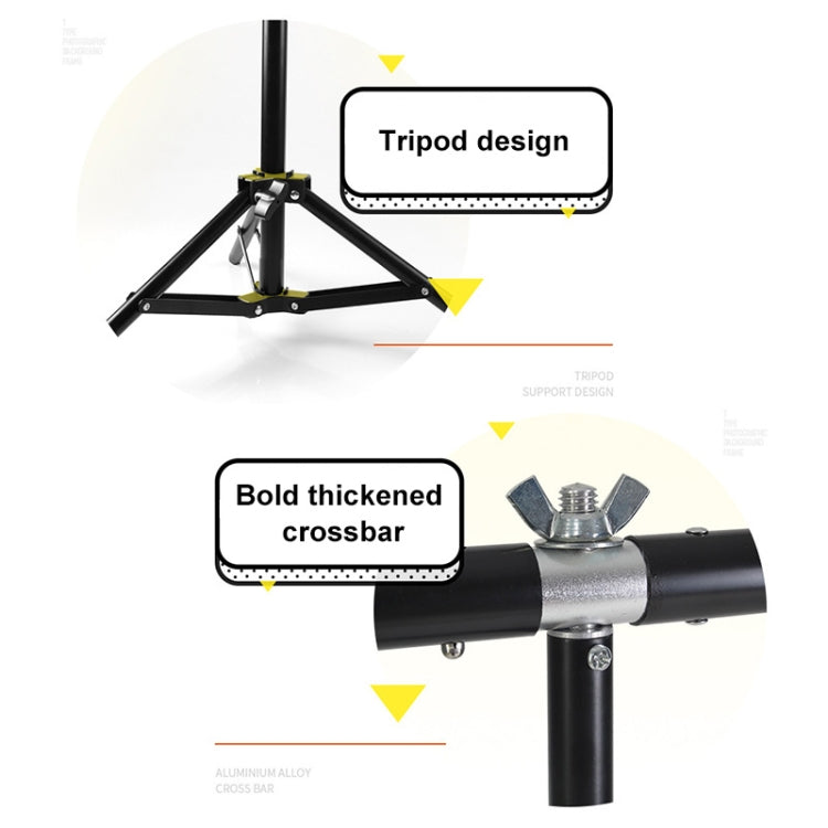 150x200cm T-Shape Photo Studio Background Support Stand Backdrop Crossbar Bracket Kit with Clips, No Backdrop