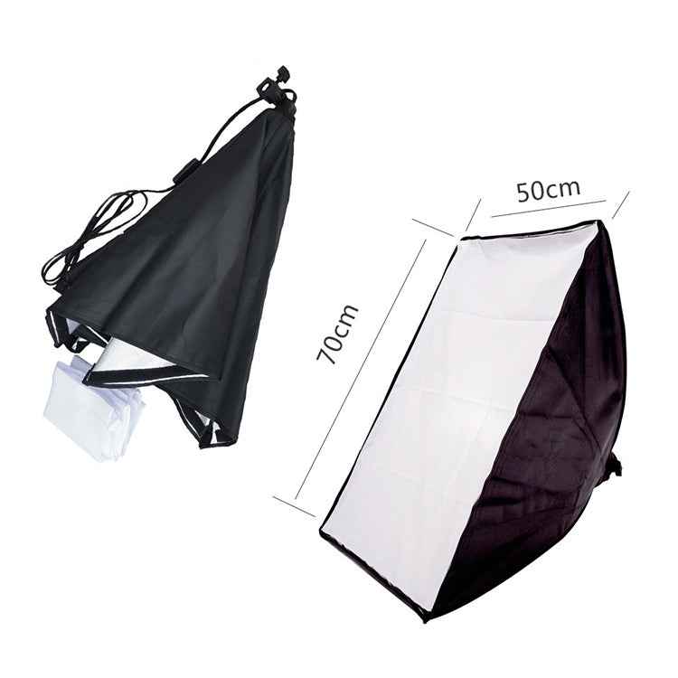50x70cm Single Light Softbox + 2m Photography Lighting Tripod Mount Stand + Arm Jib Crossbar Bracket Studio Flash Light Set
