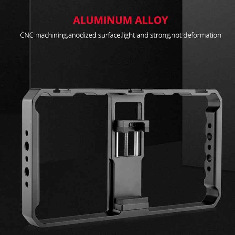 YELANGU  PC06 YLG0909A Vlogging Live Broadcast Smartphone Metal Cage Video Rig Filmmaking Recording Handle Stabilizer Bracket for iPhone, Galaxy, Huawei, Xiaomi, HTC, LG, Google, and Other Smartphones