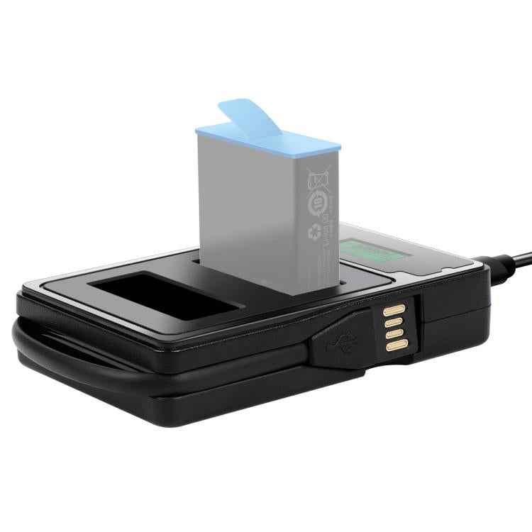 LCD Screen Dual Batteries Charger with Displays Charging Capacity for GoPro HERO9 Black / HERO10 Black