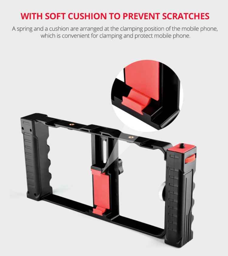 YELANGU PC02A Vlogging Live Broadcast Plastic Cage Video Rig Filmmaking Stabilizer Bracket for iPhone, Galaxy, Huawei, Xiaomi, HTC, LG, Google, and Other Smartphones