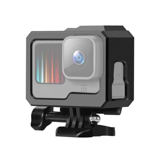 For GoPro HERO10 Black / HERO9 Black ABS Plastic Border Frame Mount Protective Case with Buckle Basic Mount & Screw