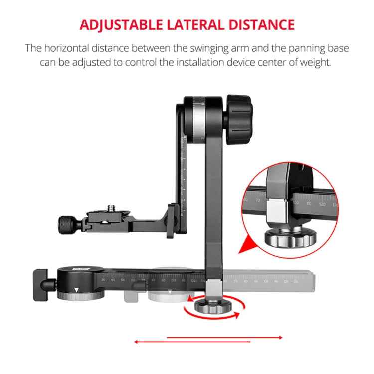 YELANGU A171 YLG0401E-C 360 Degree Rotation Horizontal Cantilever Gimbal Tripod Head for Home DV and SLR Cameras