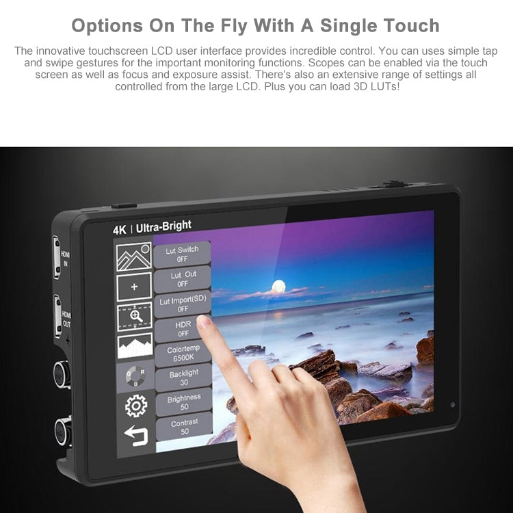 FEELWORLD LUT6S 1920x1080 2600 nits 6 inch IPS Screen HDMI 4K Touch Screen SDI HDI Camera Field Monitor