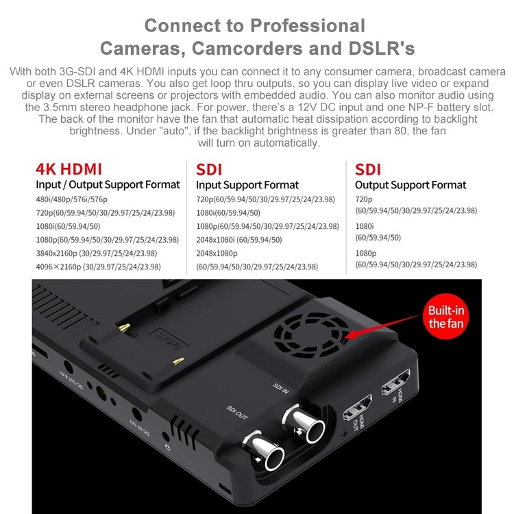 FEELWORLD LUT6S 1920x1080 2600 nits 6 inch IPS Screen HDMI 4K Touch Screen SDI HDI Camera Field Monitor