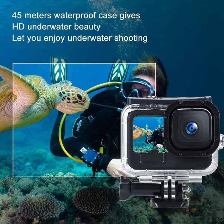 45m Waterproof Housing Protective Case with Buckle Basic Mount & Screw For GoPro HERO10 Black / HERO9 Black