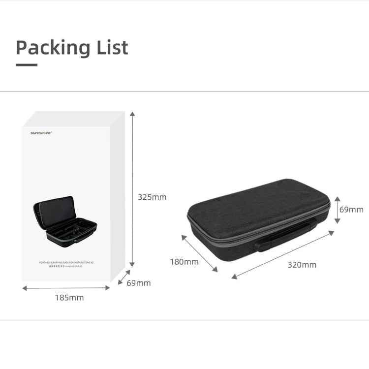 Sunnylife IST-B193 Storage Bag Case Handbag for Insta360 ONE X2 / X