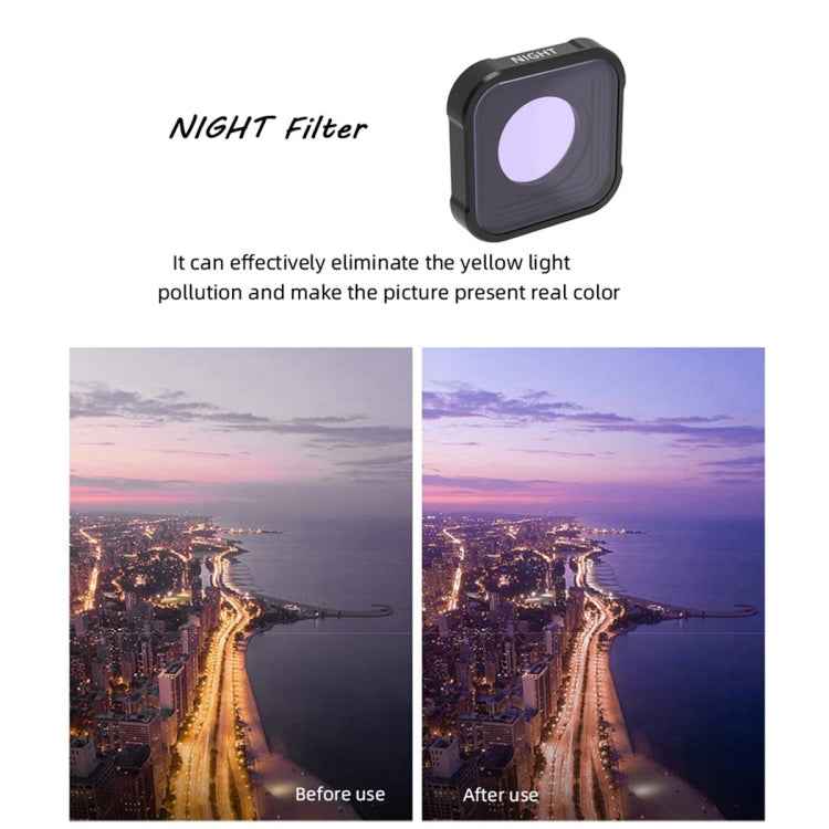 JSR KB Series NIGHT Light Pollution Reduction Lens Filter for GoPro HERO13 Black /12 Black /11 Black /10 Black /9 Black