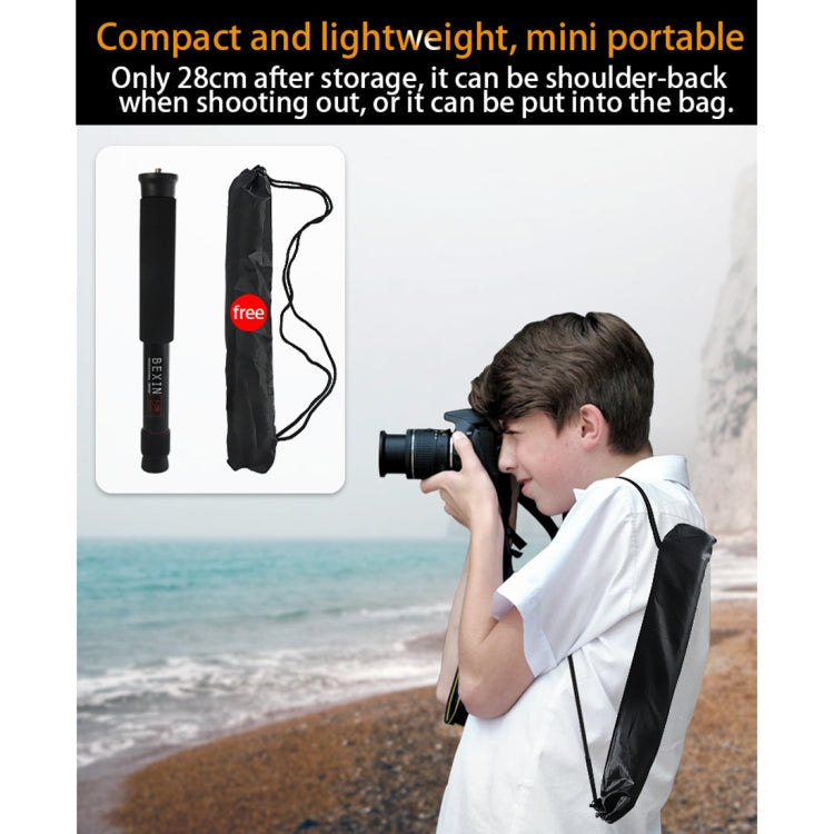 BEXIN P256A Portable Travel Outdoor DSLR Camera Aluminum Alloy Monopod Holder, P256A