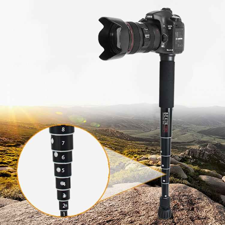 BEXIN P308C Portable Travel Outdoor DSLR Camera Aluminum Alloy Monopod Holder