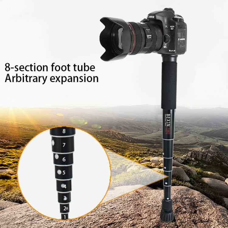 BEXIN P308C Portable Travel Outdoor DSLR Camera Aluminum Alloy Monopod Holder
